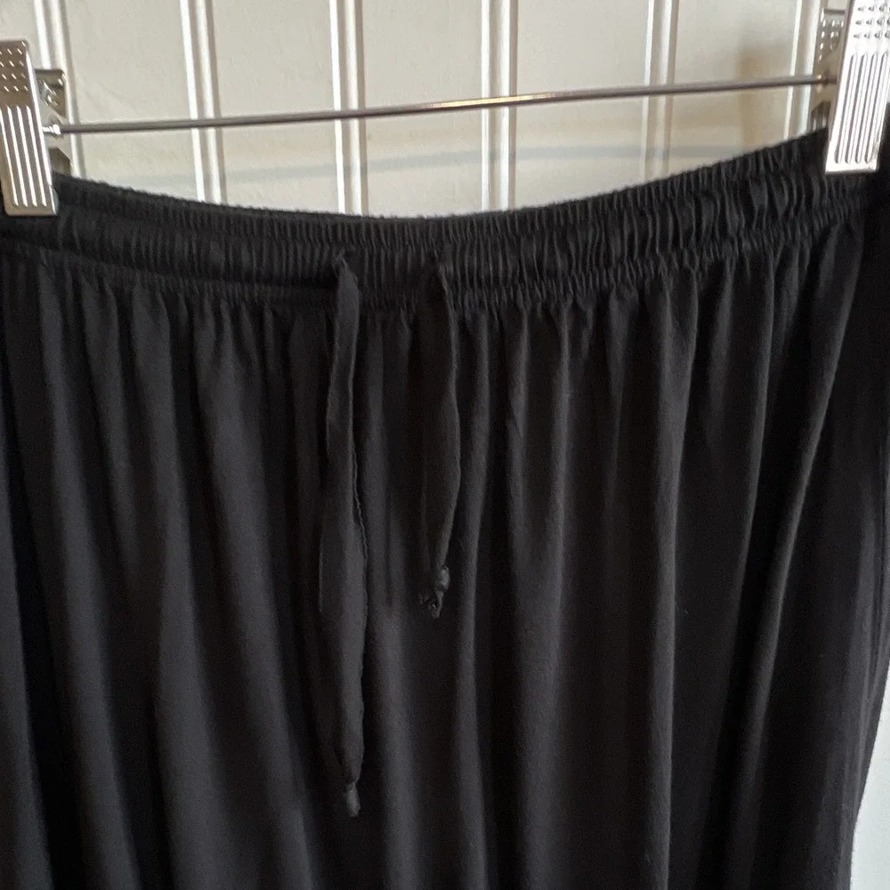 Paisley & Sage Women S Black Colorblock Maxi Skirt Elastic Drawstring Rayon